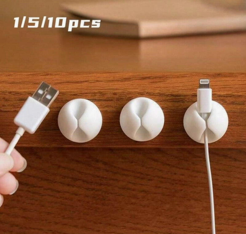 ✨ 1/5/10pcs Self-Adhesive Cable Clips – Tidy Up Wires Anywhere! 📦 Home, Office & Car Organizer